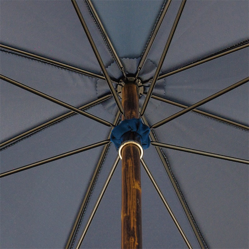 Marineblauwe paraplu met handvat van gaspeldoornhout - Paraplu