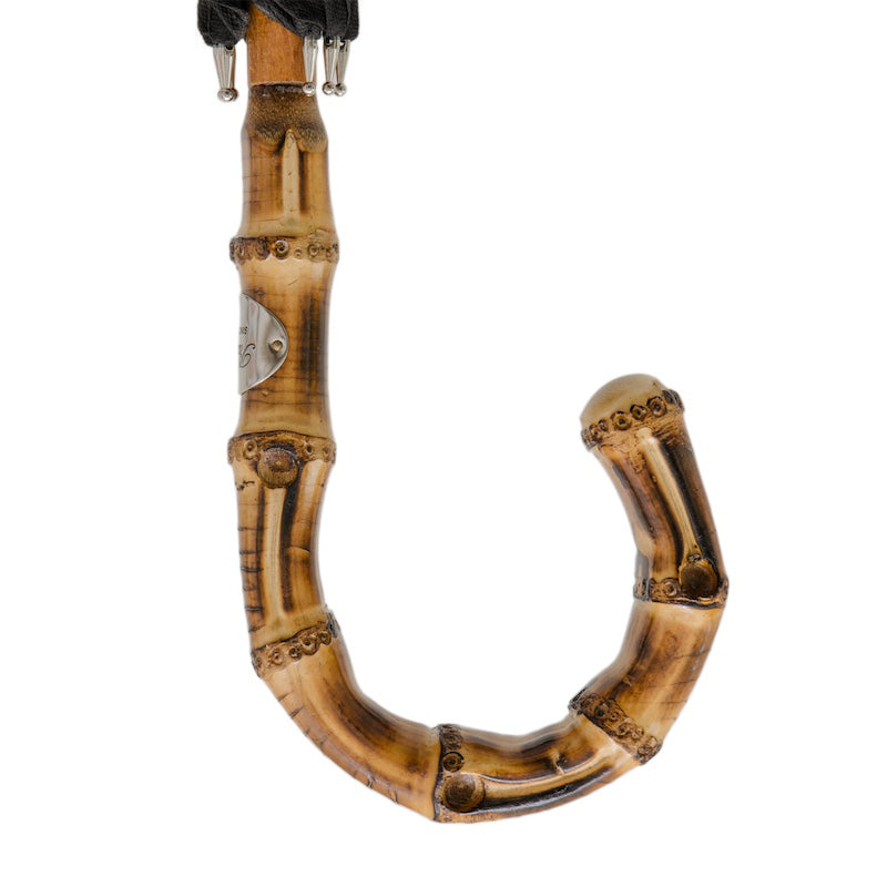 Oxford Zwarte Paraplu met Bamboe Handvat - Paraplu