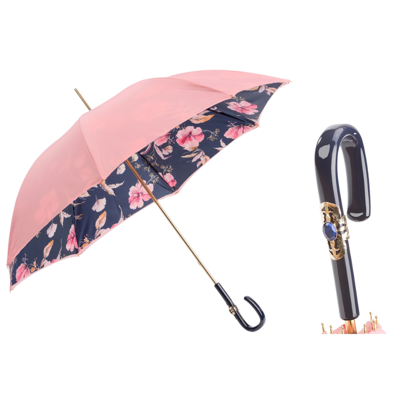 Roze paraplu met bloemen - Paraplu