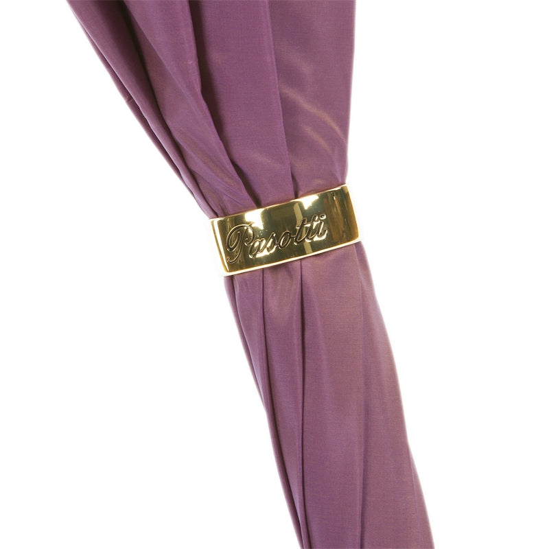 Paarse paraplu met rozenprint aan de binnenkant, dubbele stof