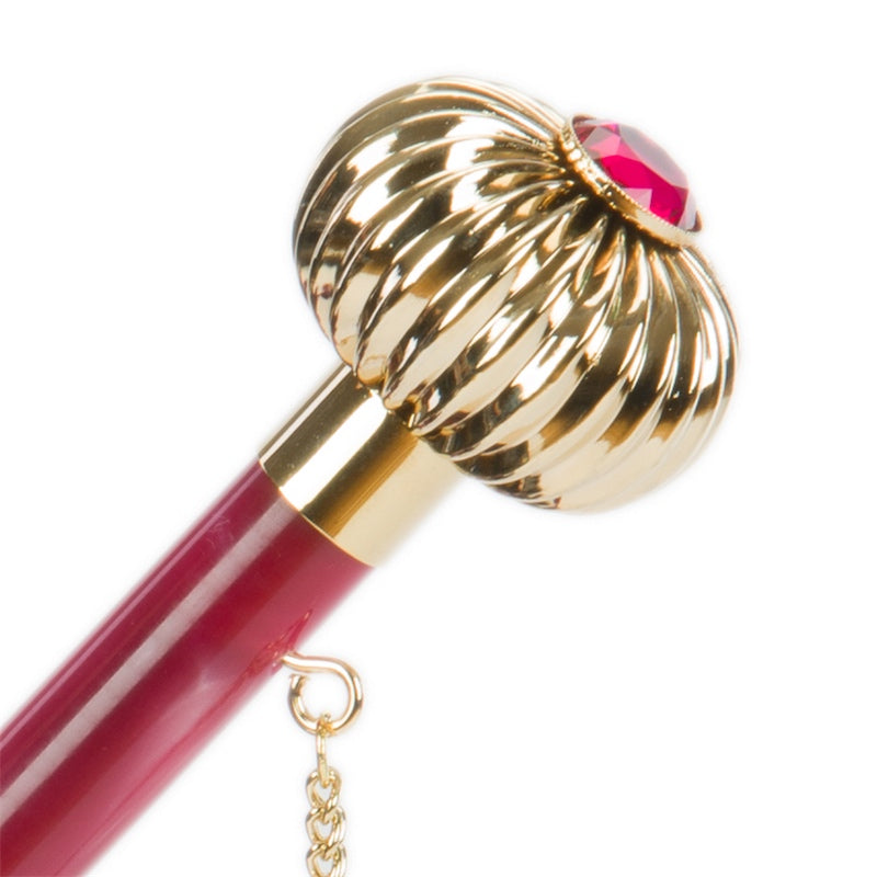 Paarse paraplu met rozenprint aan de binnenkant, dubbele stof