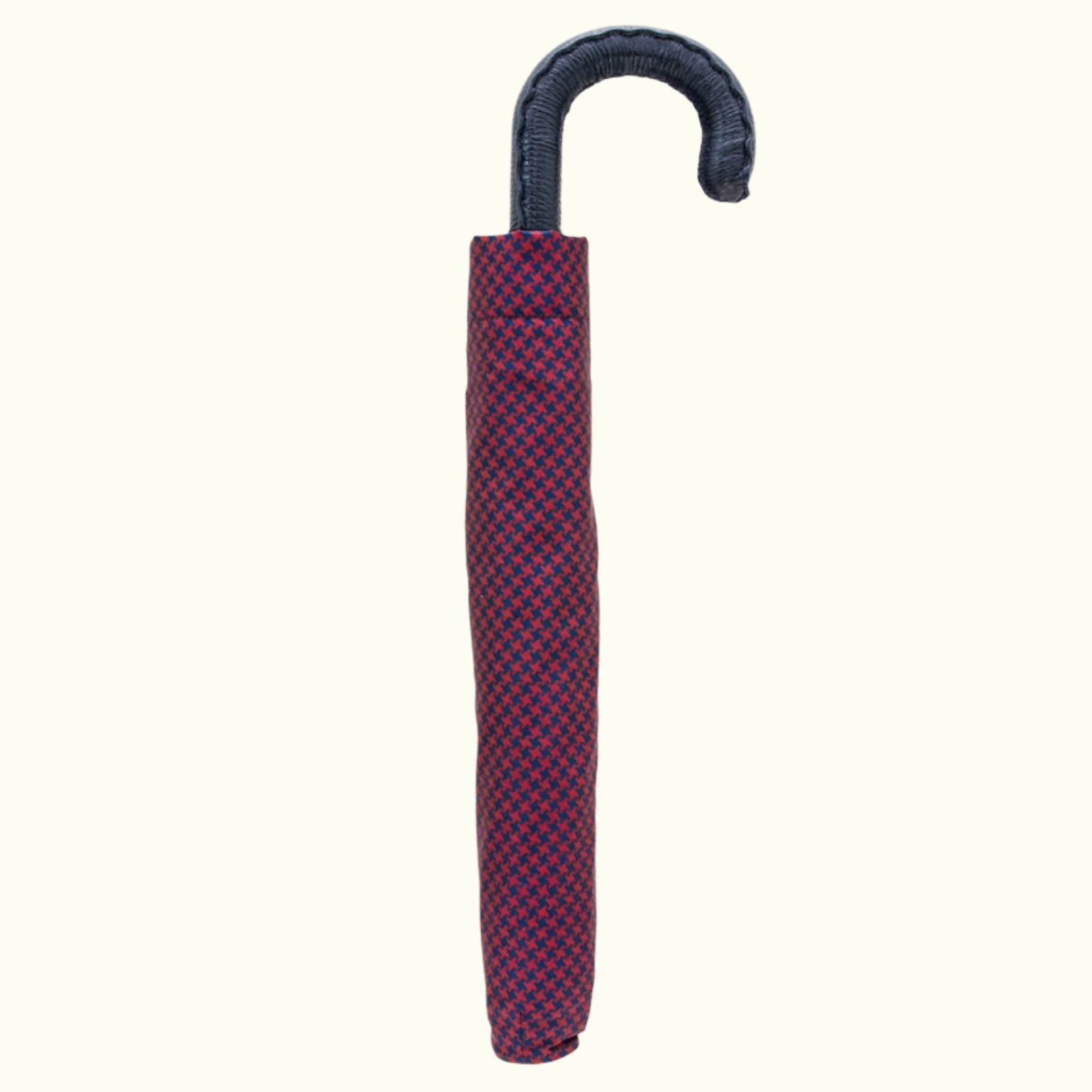 Rood & Marineblauw Pied de Poule Opvouwbare Paraplu - Paraplu