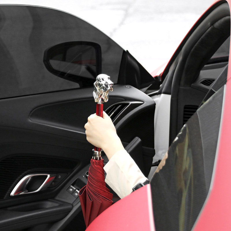 Rode paraplu met zilveren hond - Paraplu