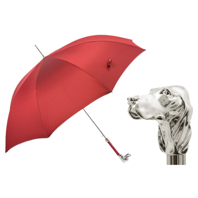 Red Umbrella with Silver Hound - Umbrella