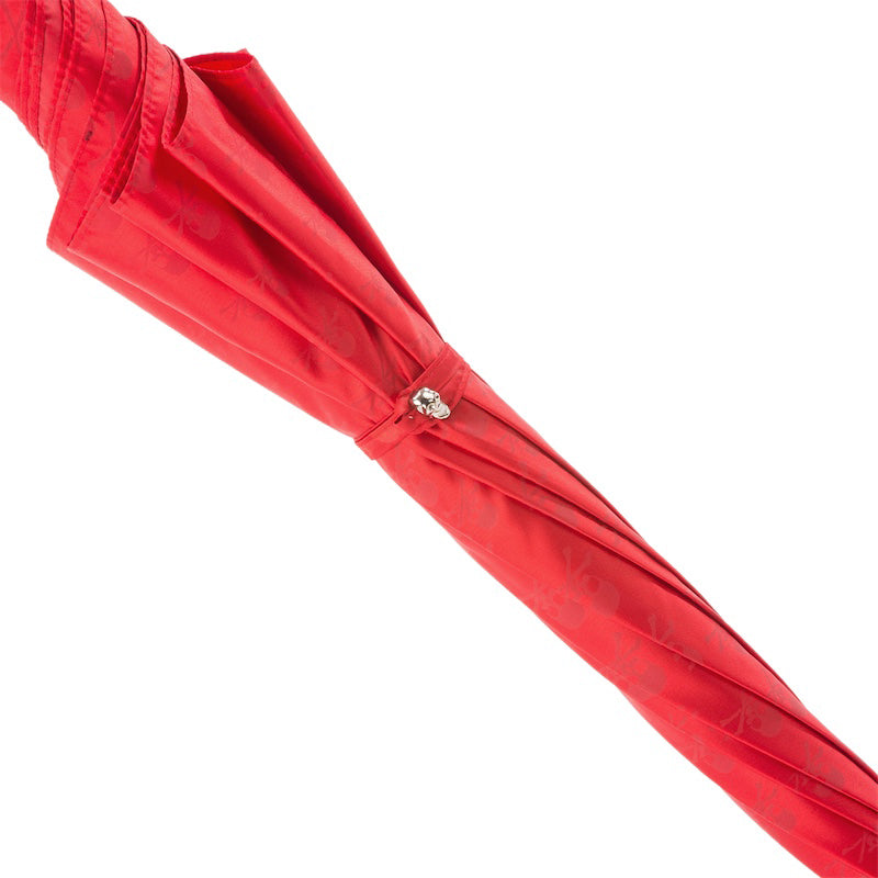 Rode paraplu met studs en zwarte schedelgreep - Paraplu