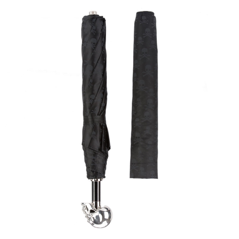 Schedels Print Zilveren Schedel Opvouwbare Paraplu - Paraplu