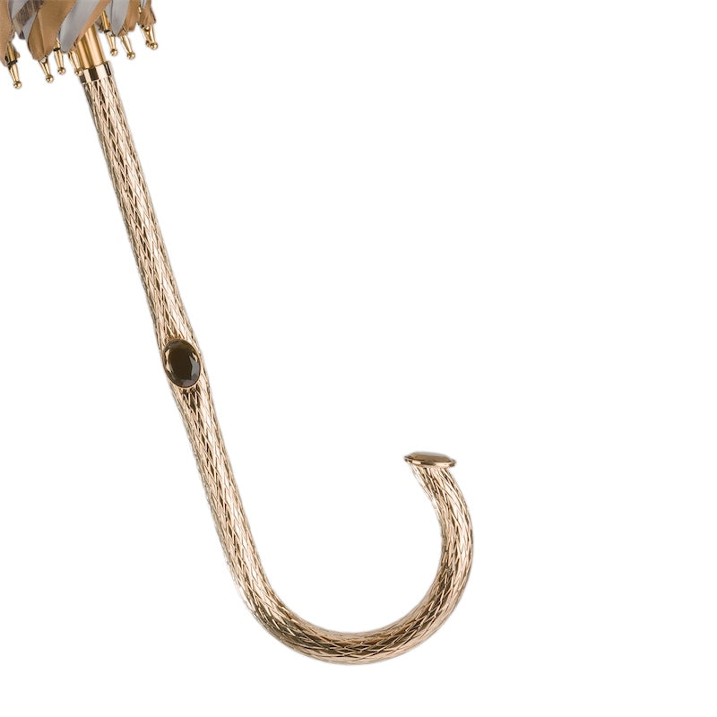 Paraplu met slangenprint en gerimpeld leren handvat - Paraplu