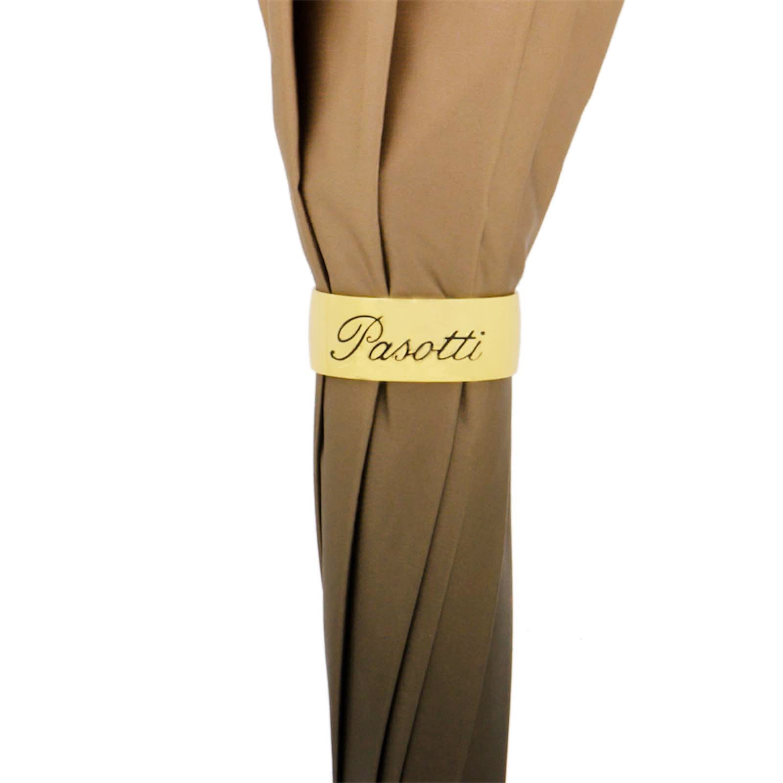 Paraplu met slangenprint en gerimpeld leren handvat - Paraplu