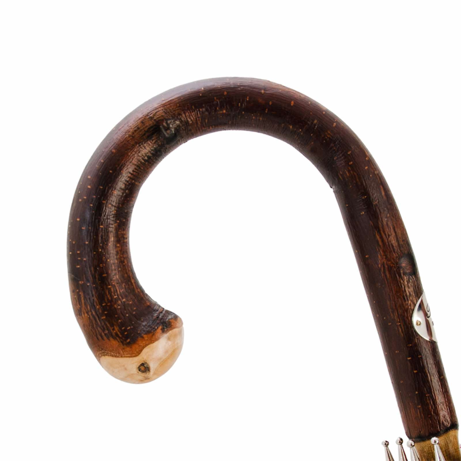 Stevige kastanje gestreepte paraplu met knop aan het uiteinde - Paraplu