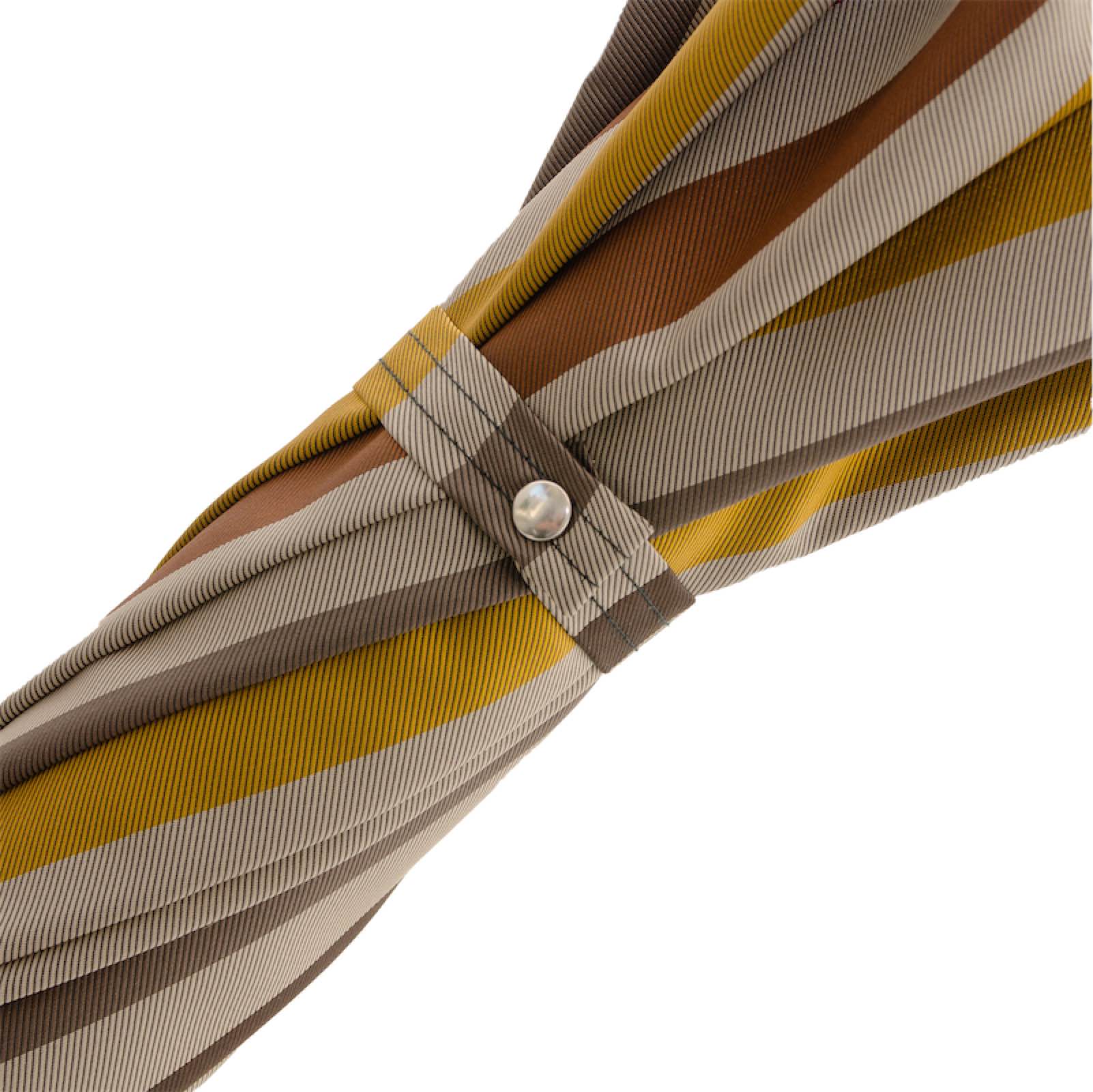 Gestreepte paraplu met handvat van struisvogelleer - Paraplu