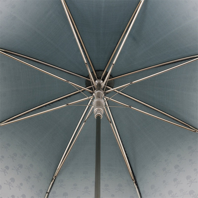 Grijze paraplu met studs en schedelprint - Paraplu