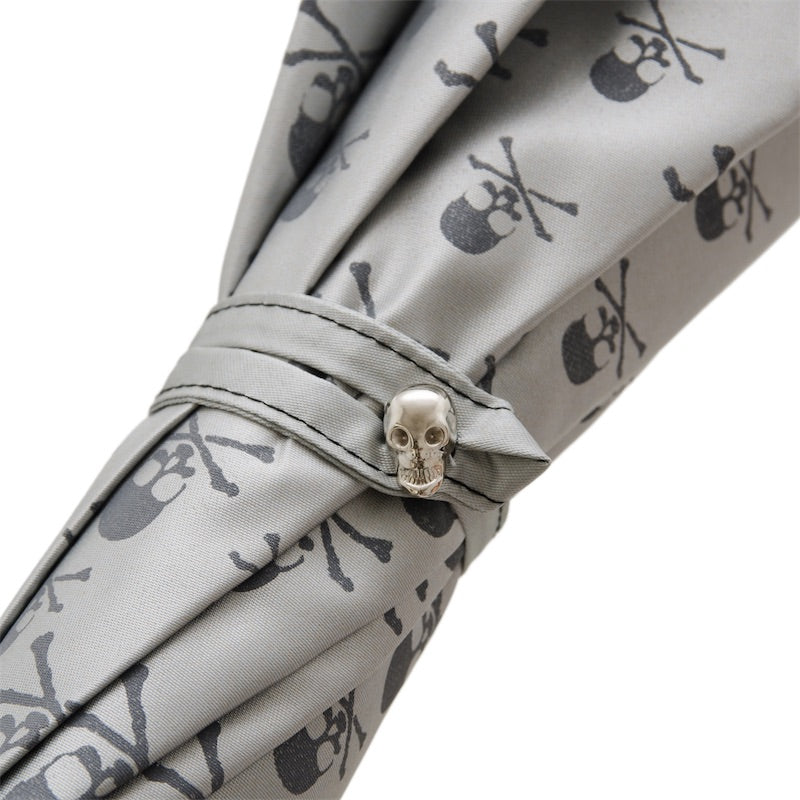 Grijze paraplu met studs en schedelprint - Paraplu