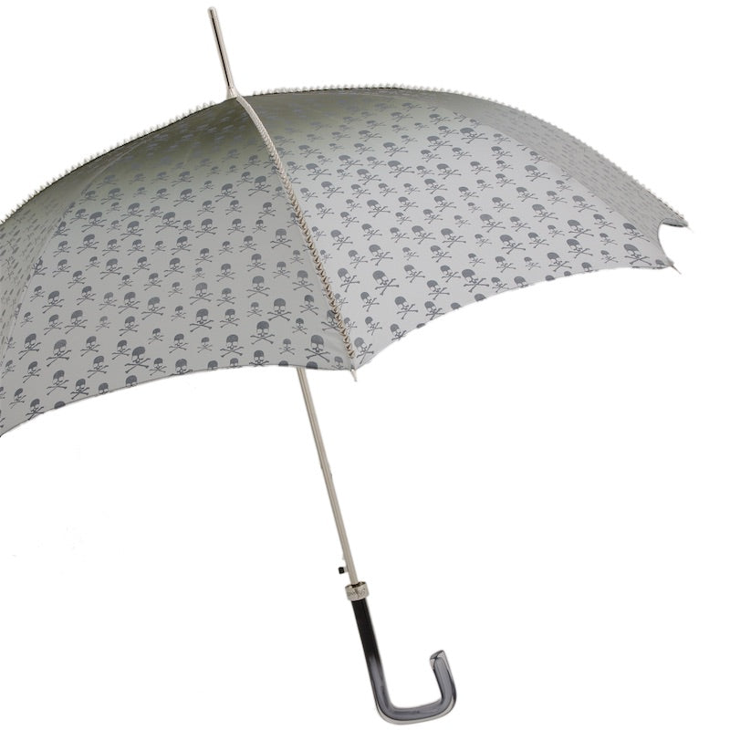 Grijze paraplu met studs en schedelprint - Paraplu