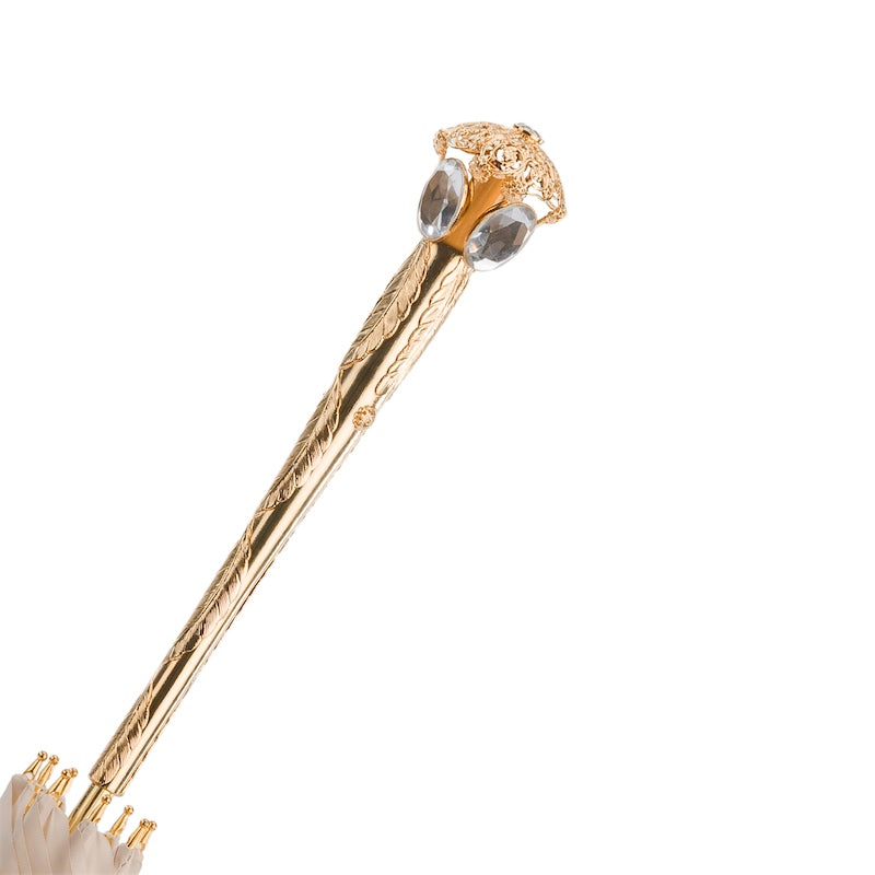 Zeer elegante ecru parasol dubbele doek - Paraplu