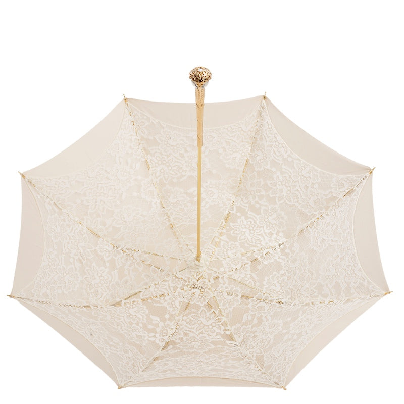 Zeer elegante ecru parasol dubbele doek - Paraplu