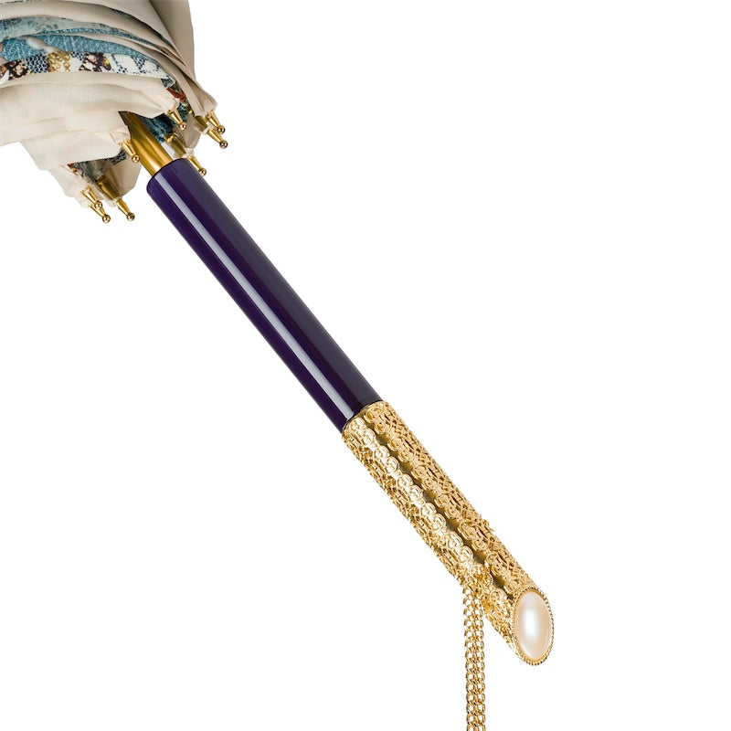 Vintage parelmoeren paraplu dubbele doek - paraplu