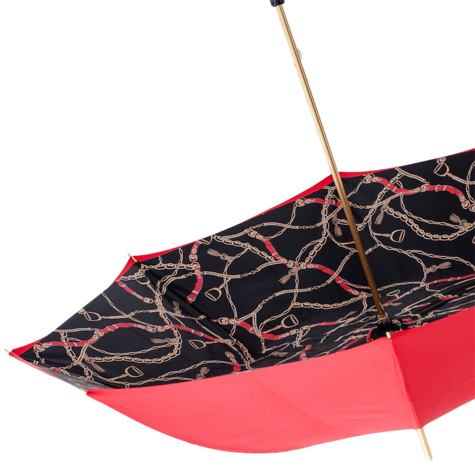 Rode paraplu met teugels print dubbele doek - paraplu