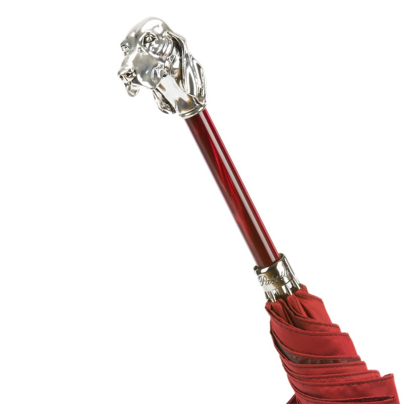 Red Umbrella with Silver Hound - Umbrella
