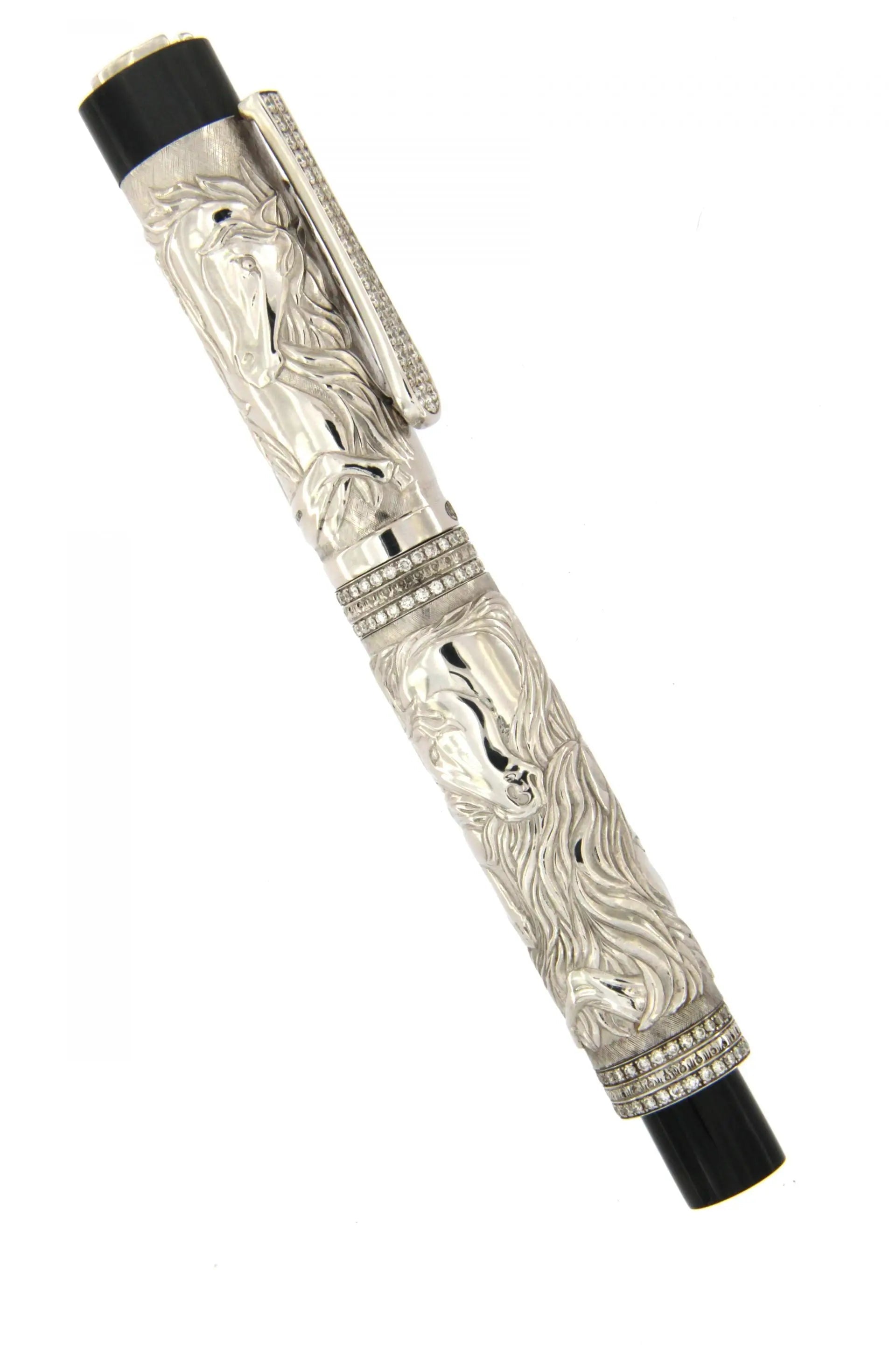 ROLLERBALL 'HORSE' IN MASSIEF WITGOUD 18KT EN DIAMANTEN