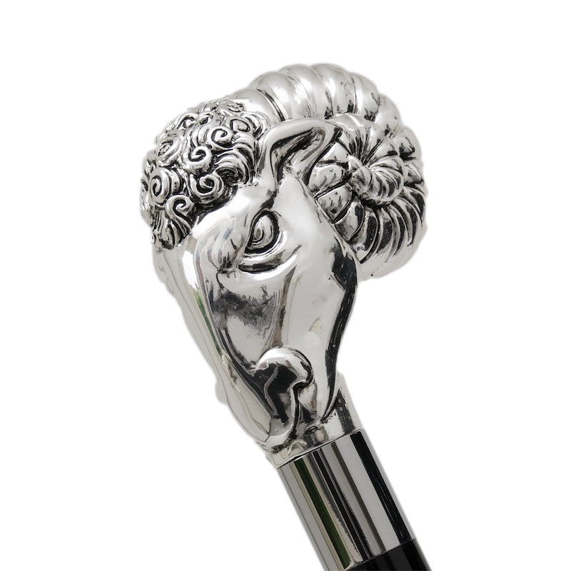 Silver Ram Cane - Canes