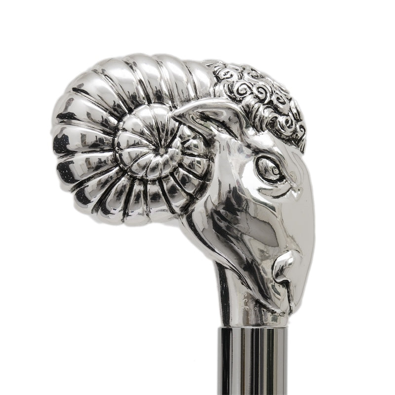 Silver Ram Cane - Canes