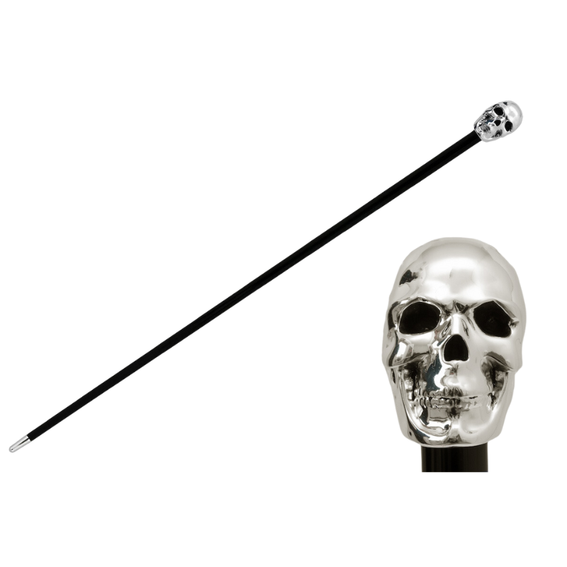 Silver Skull Cane - Canes