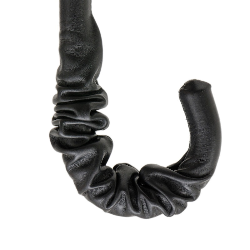 Snake Print Umbrella with Ruched Leather Handle - Umbrella