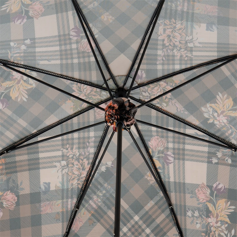 Tartan Parasol met Bloemen - Paraplu