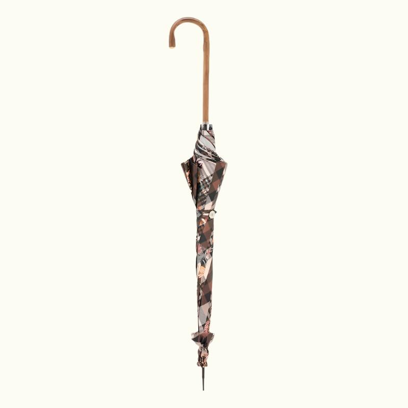 Tartan Parasol met Bloemen - Paraplu