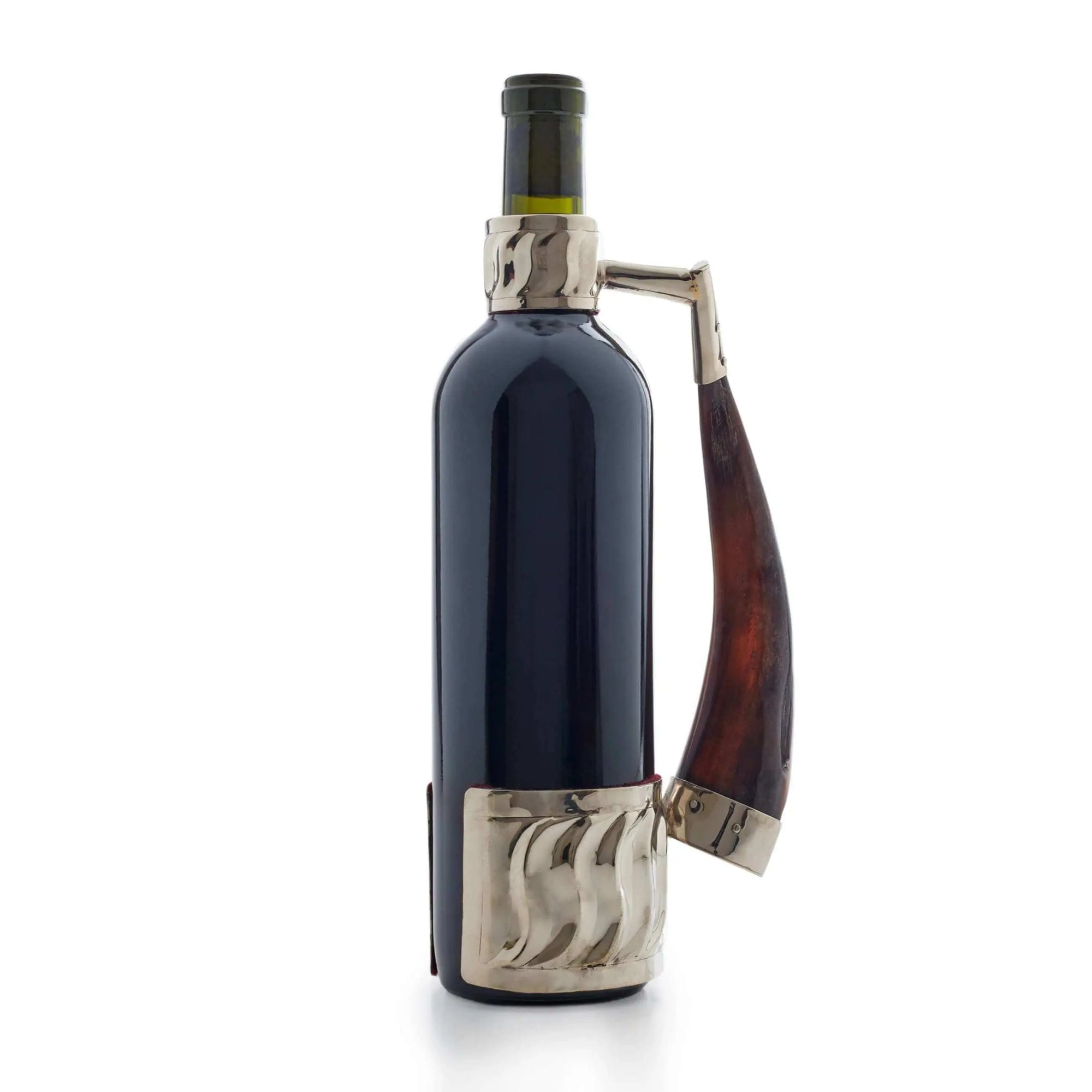 Plain finish wine bottle holder
