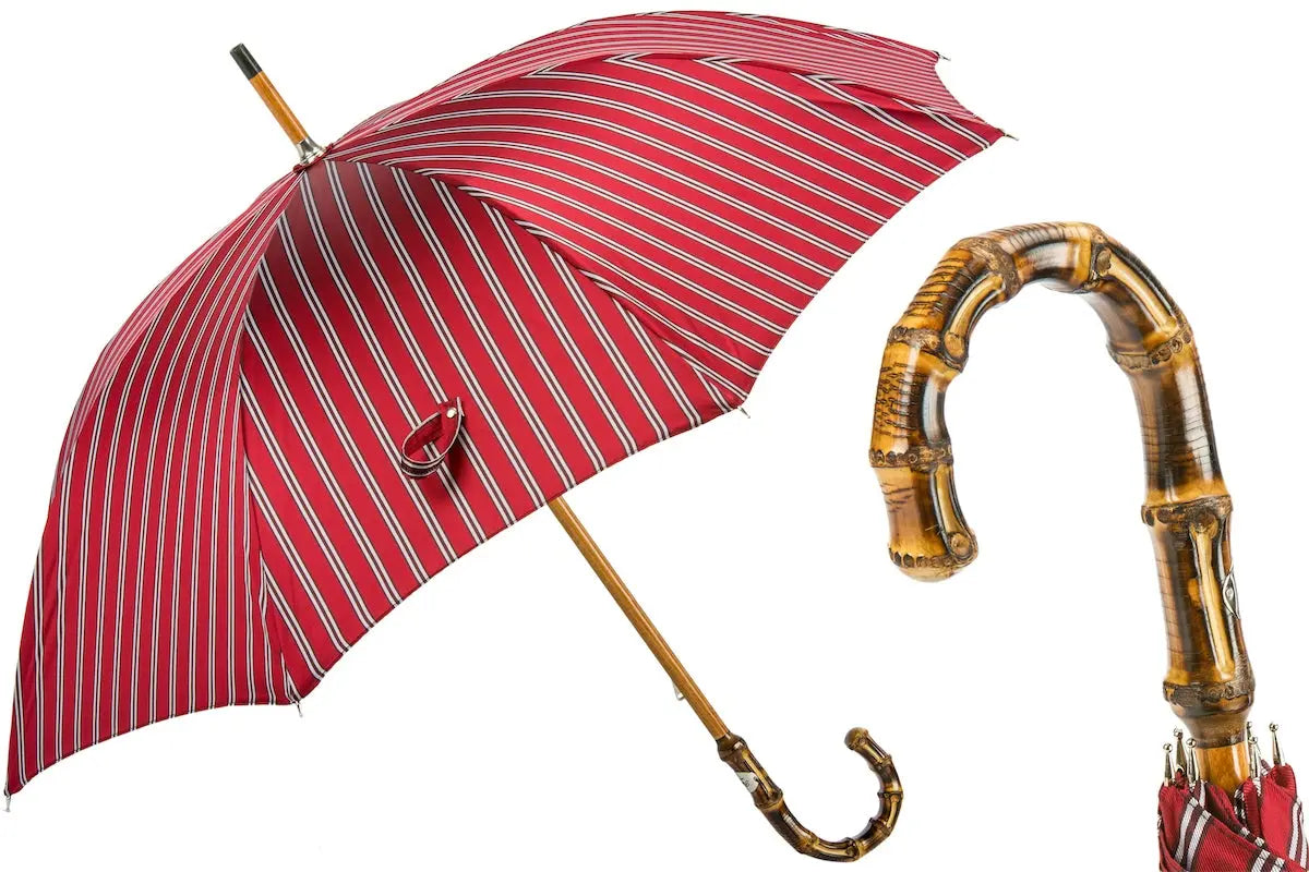 Umbrella with classic striped bamboo by Pasotti