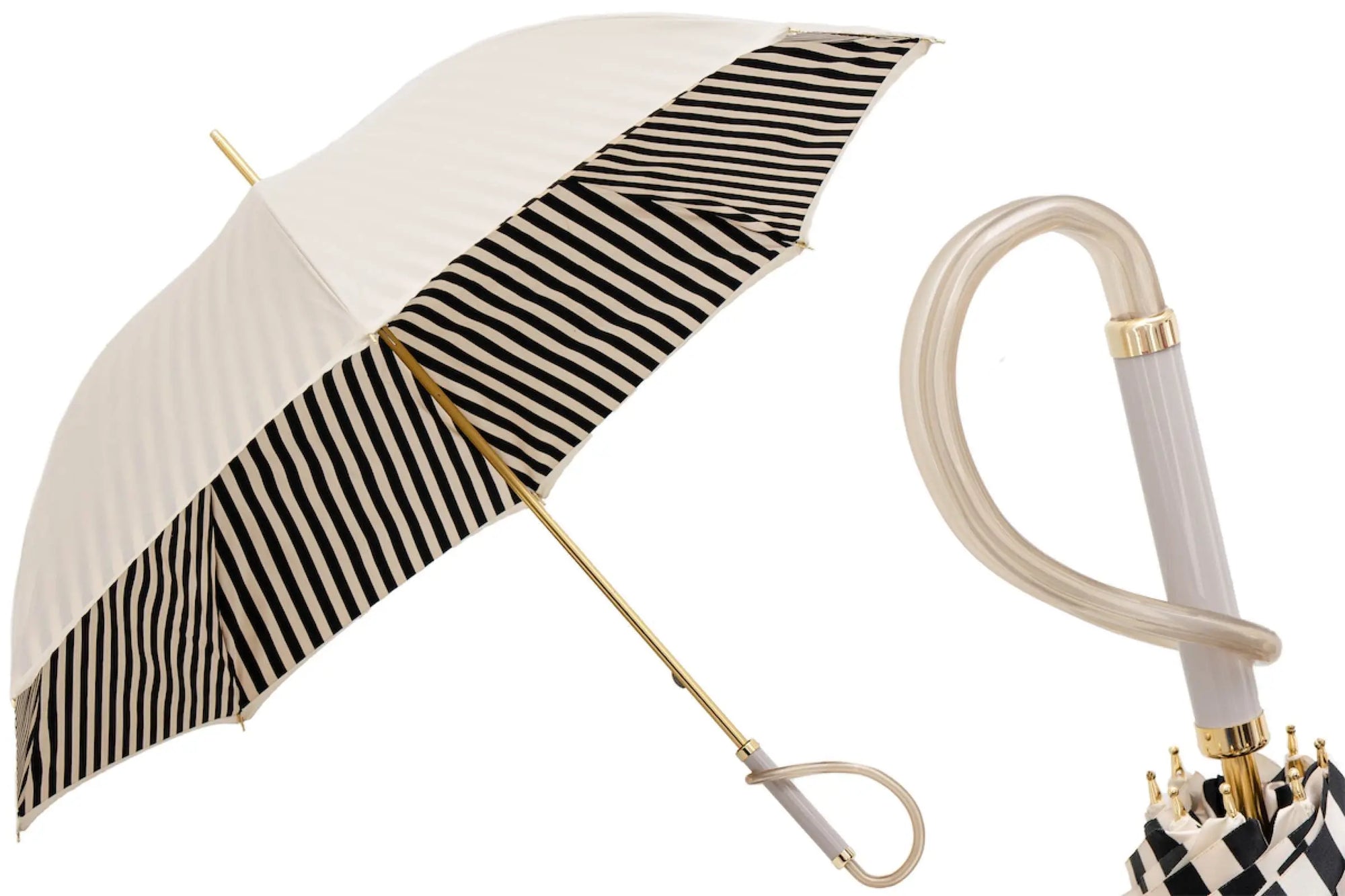 Exclusive Luxury black stripes Ivory Umbrella 