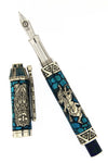 Quetzalcoatl Fountain Pen Silver blue