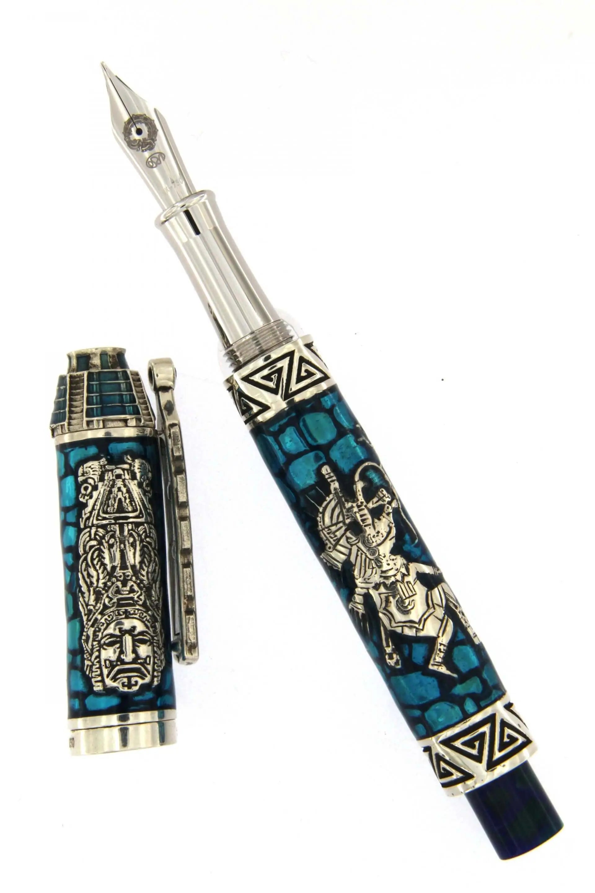 Quetzalcoatl Fountain Pen Silver blue