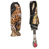 Umbrella Leopard Folding with red gem and crystals handles