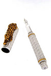 Luxury fountain pen by Sterling Silver and yellow sapphires