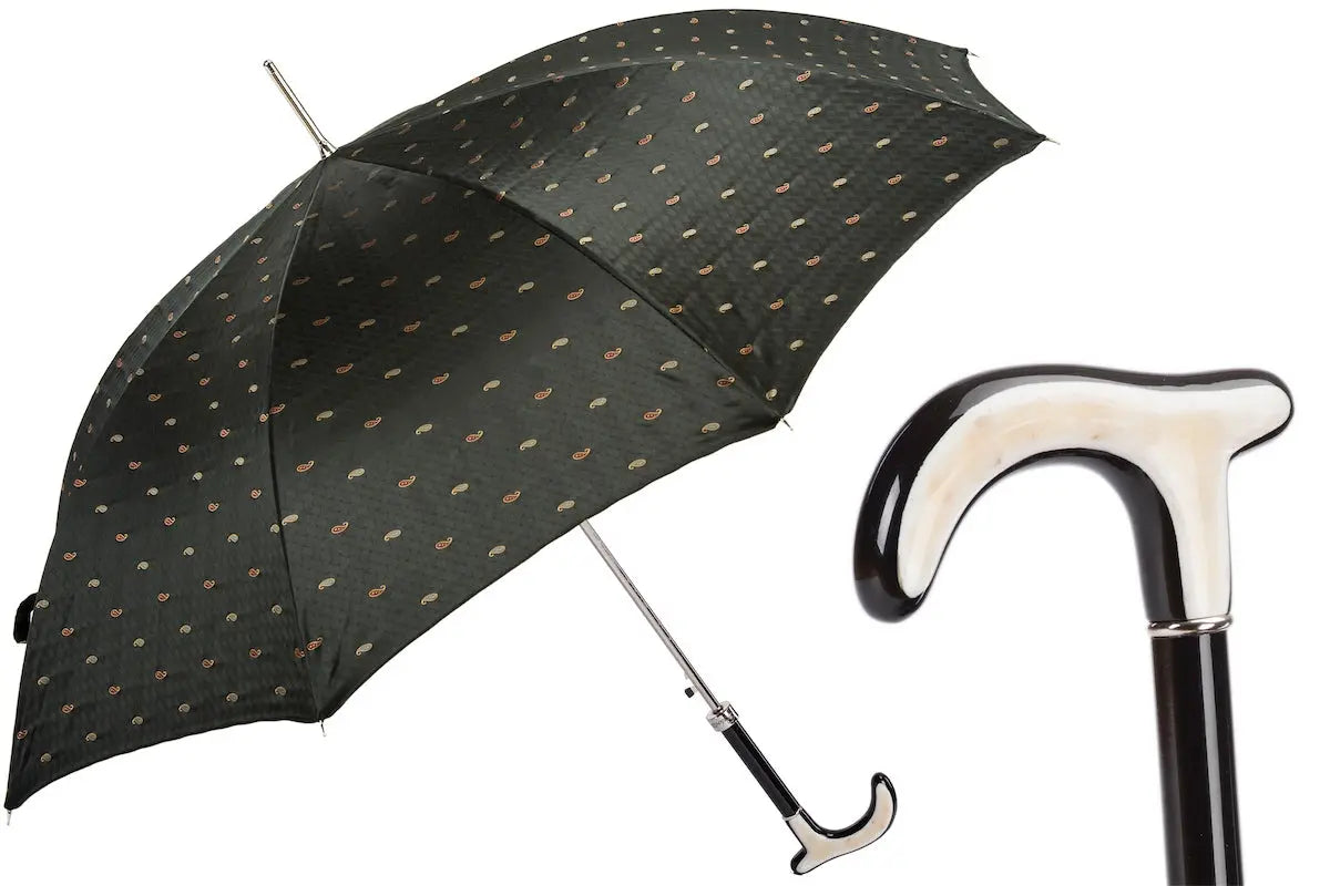 PASOTTI PAISLEY UMBRELLA WITH HORN HANDLE