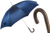 Paraplu met klassiek gevlochten leren handvat van Pasotti