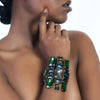Exclusive Swarovski Crystals Bracelet with metal Ornaments by the model Sensemielja Letitia Sumter