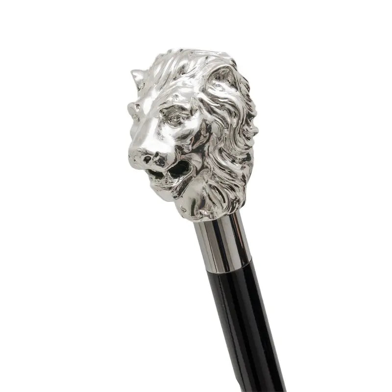 Lion Cane with Silver by Pasotti