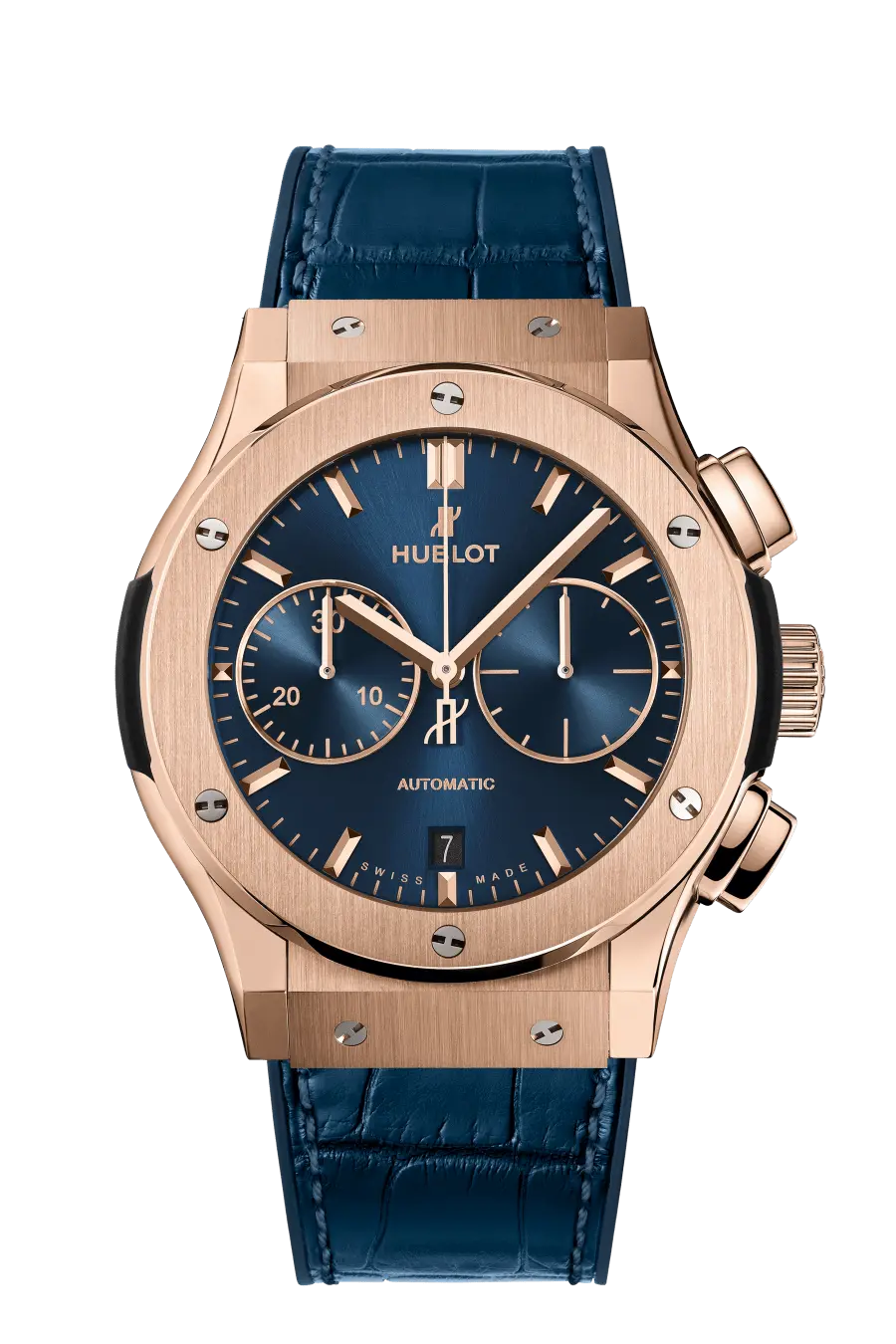 Classic Fusion Chronograph king Gold Blue Wrist Watch by Hublot