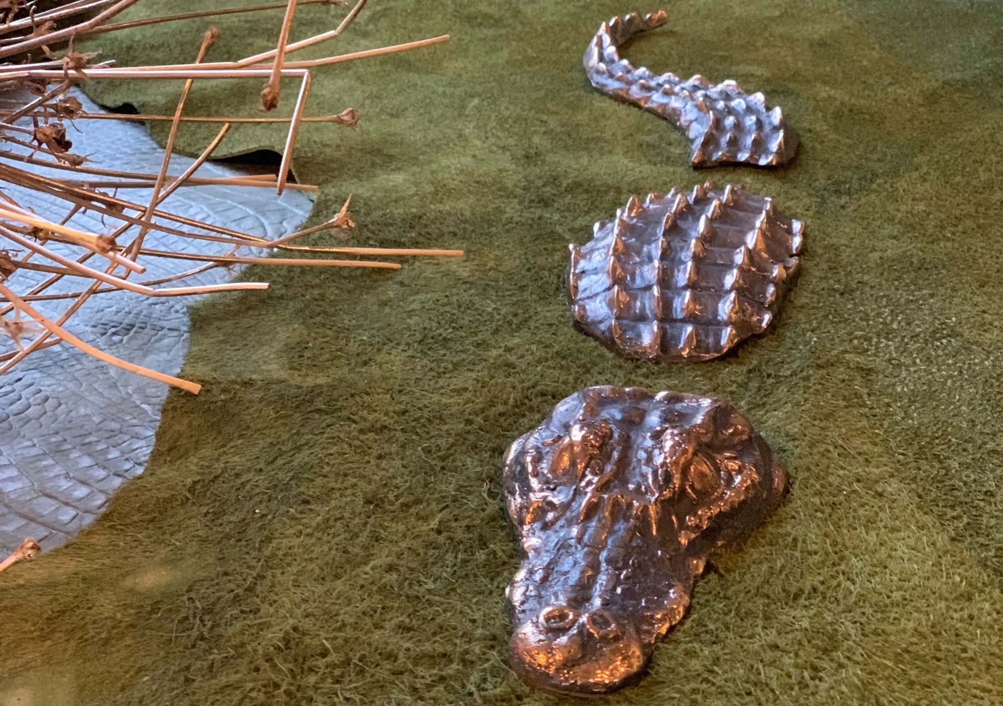 handmade crocodile cast
